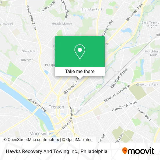 Hawks Recovery And Towing Inc. map