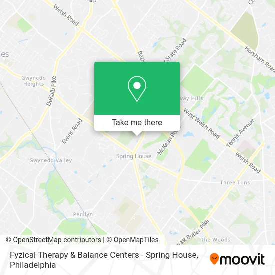 Fyzical Therapy & Balance Centers - Spring House map