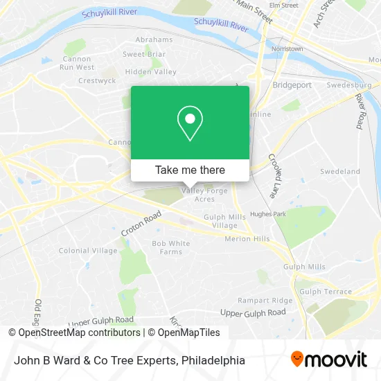 John B Ward & Co Tree Experts map