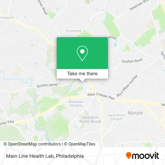 Main Line Health Lab map