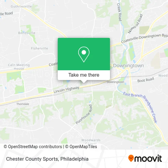 Chester County Sports map