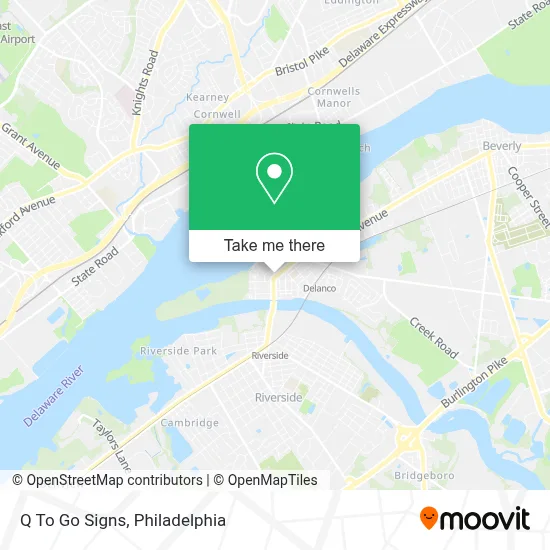 Q To Go Signs map