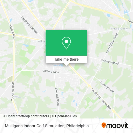 Mulligans Indoor Golf Simulation map