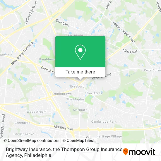 Brightway Insurance, the Thompson Group Insurance Agency map