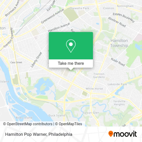 Hamilton Pop Warner map