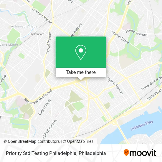 Priority Std Testing Philadelphia map