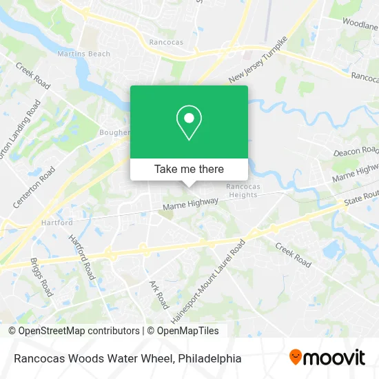 Rancocas Woods Water Wheel map
