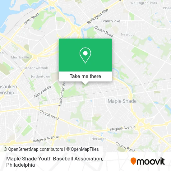 Maple Shade Youth Baseball Association map