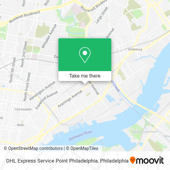 DHL Express Service Point Philadelphia map