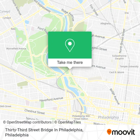 Thirty-Third Street Bridge In Philadelphia map