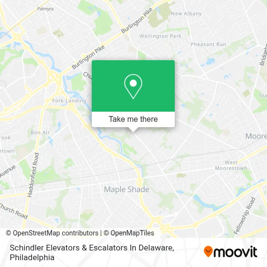 Schindler Elevators & Escalators In Delaware map