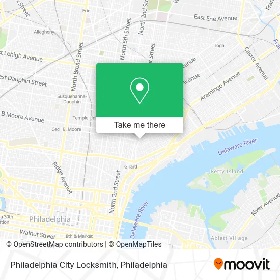 Philadelphia City Locksmith map