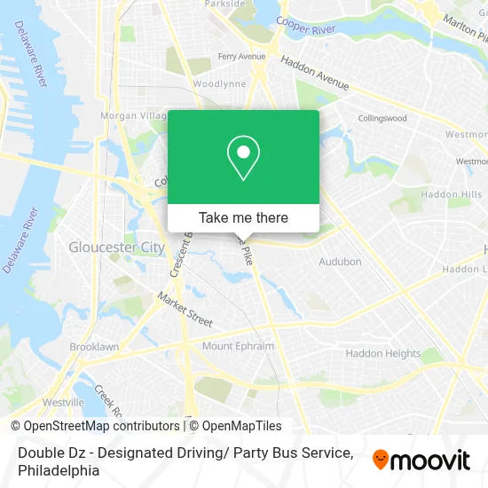 Double Dz - Designated Driving/ Party Bus Service map