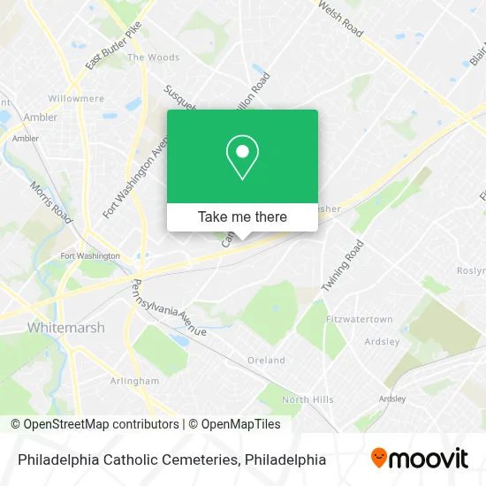 Philadelphia Catholic Cemeteries map