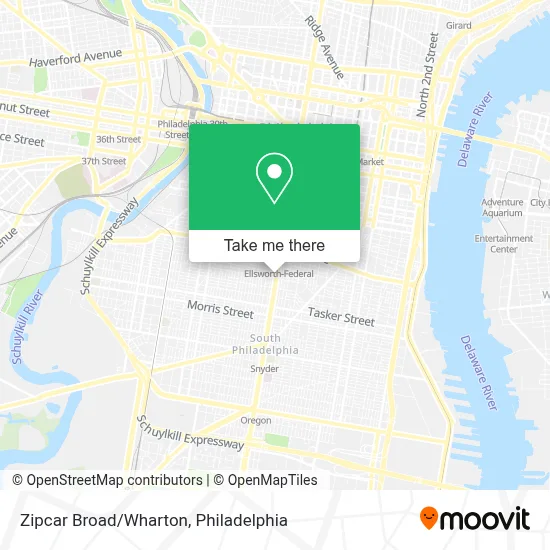 Zipcar Broad/Wharton map