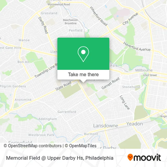 Memorial Field @ Upper Darby Hs map