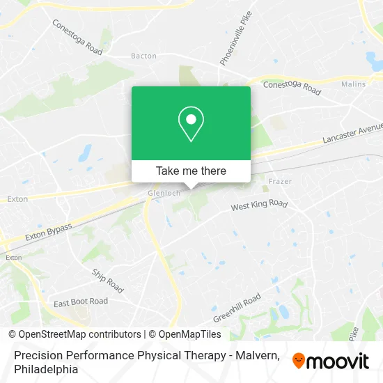 Precision Performance Physical Therapy - Malvern map