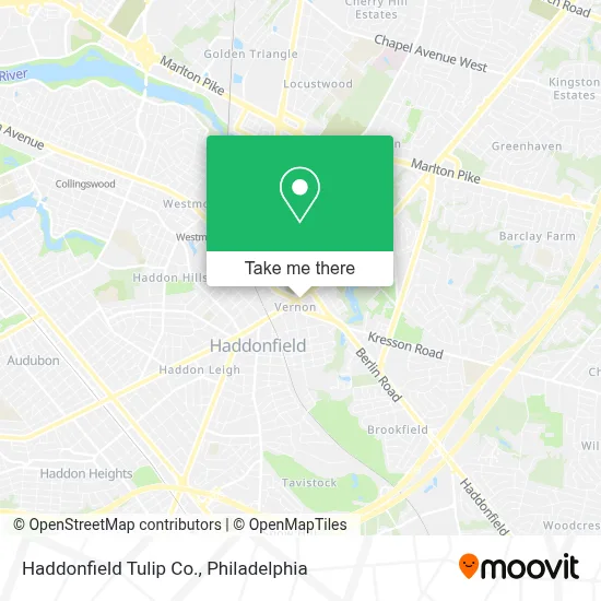 Haddonfield Tulip Co. map