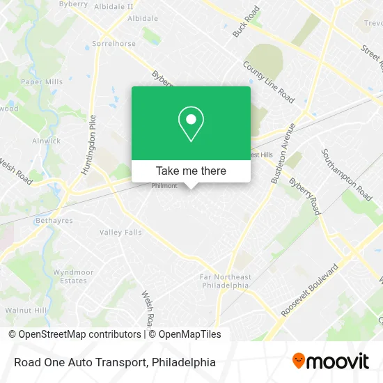 Road One Auto Transport map