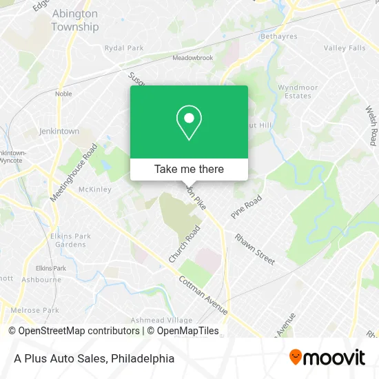 A Plus Auto Sales map