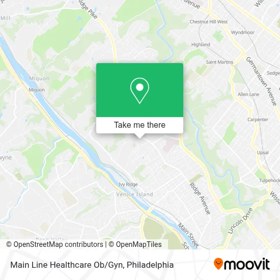 Main Line Healthcare Ob/Gyn map