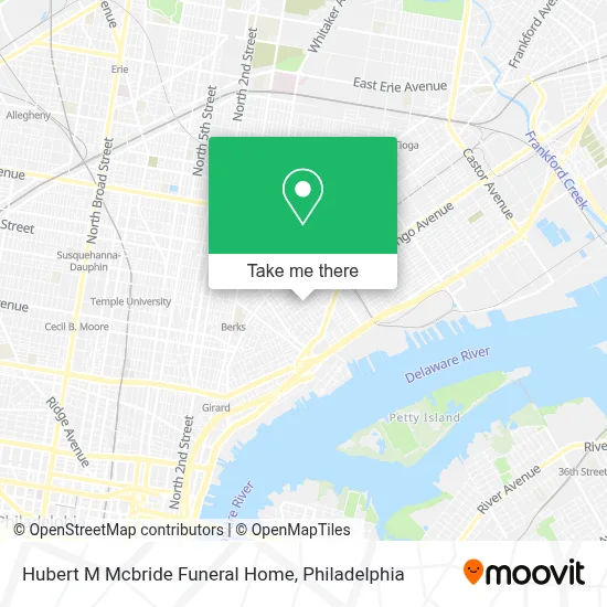 Hubert M Mcbride Funeral Home map