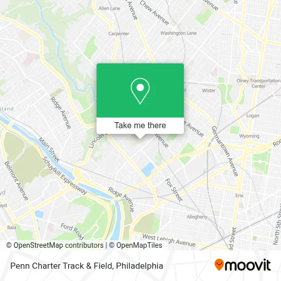 Penn Charter Track & Field map