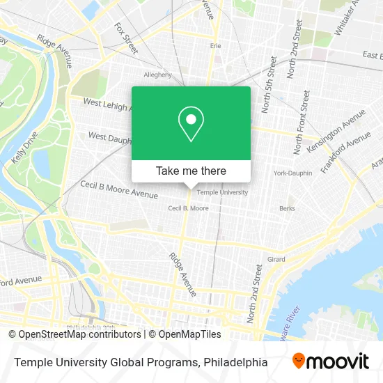 Temple University Global Programs map