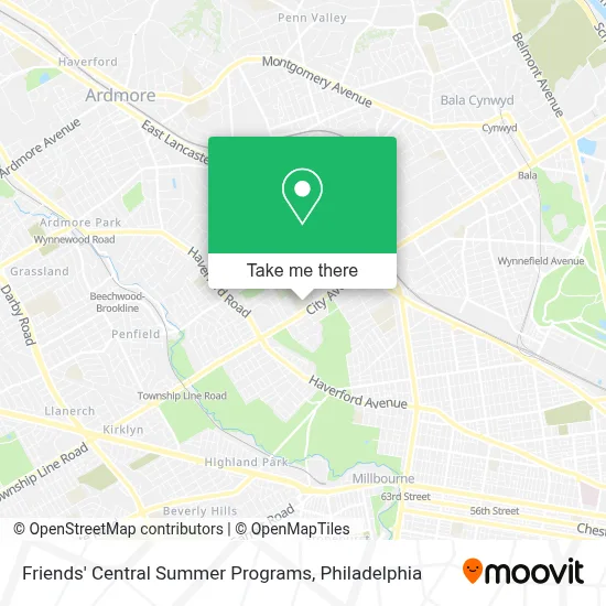 Friends' Central Summer Programs map
