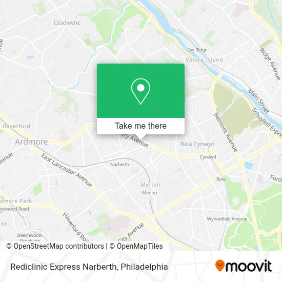 Rediclinic Express Narberth map