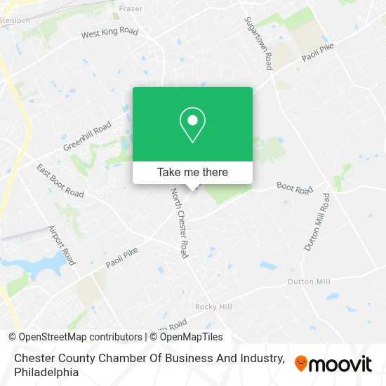 Chester County Chamber Of Business And Industry map