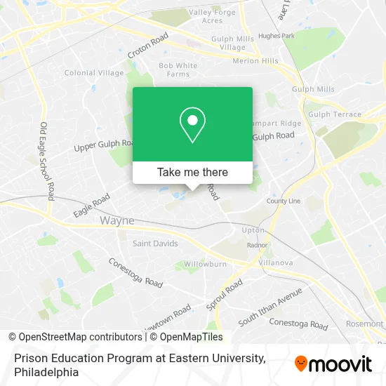 Prison Education Program at Eastern University map