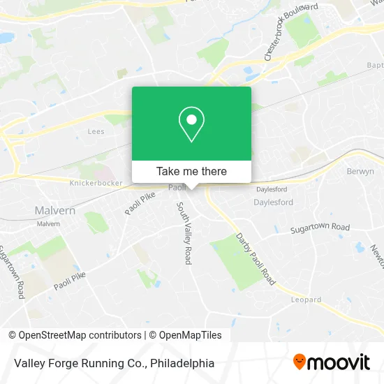 Valley Forge Running Co. map