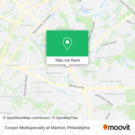 Cooper Multispecialty at Marlton map