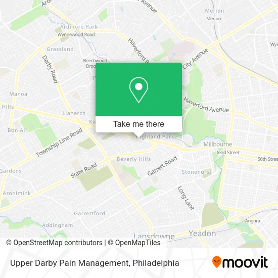 Upper Darby Pain Management map