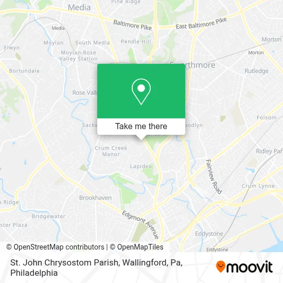 St. John Chrysostom Parish, Wallingford, Pa map