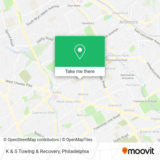 K & S Towing & Recovery map