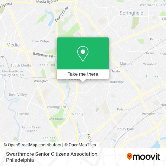 Swarthmore Senior Citizens Association map