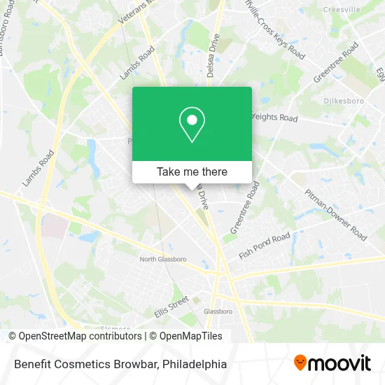 Benefit Cosmetics Browbar map