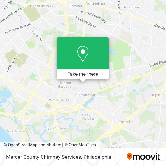 Mercer County Chimney Services map
