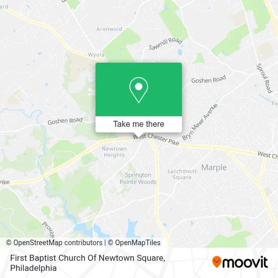 First Baptist Church Of Newtown Square map