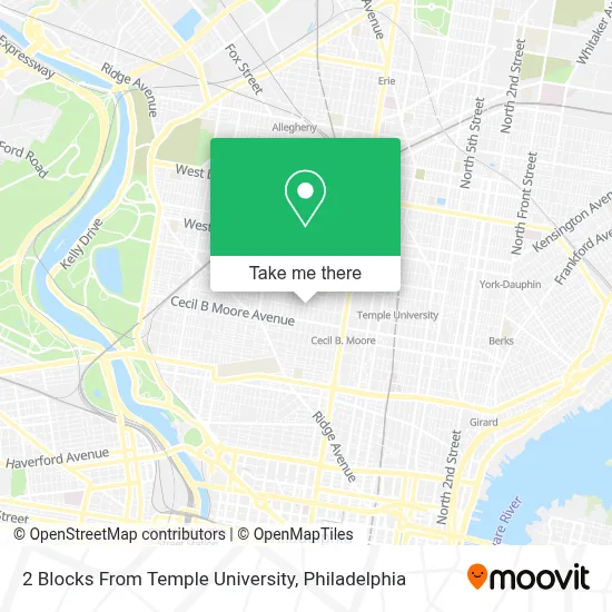 2 Blocks From Temple University map