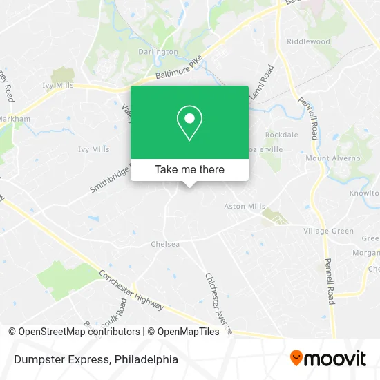 Dumpster Express map