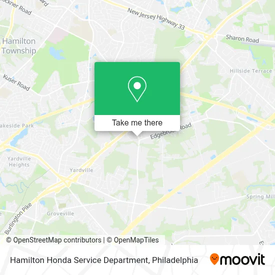 Hamilton Honda Service Department map
