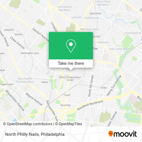 North Philly Nails map