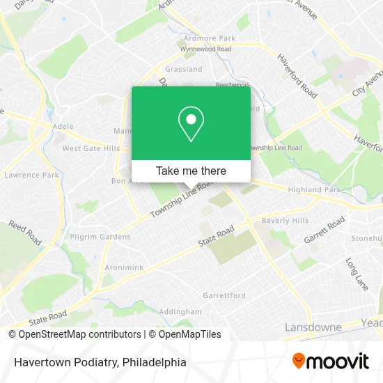Havertown Podiatry map