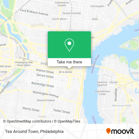 Tea Around Town map