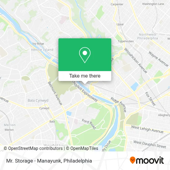 Mr. Storage - Manayunk map