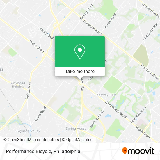 Performance Bicycle map