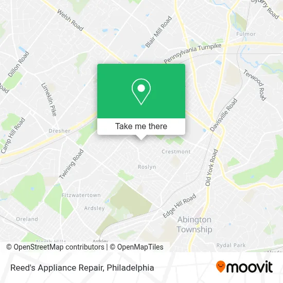 Reed's Appliance Repair map